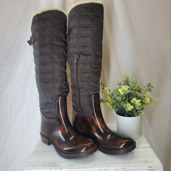 Lollipop Shoes - Lollipop Snowstorm Tall Faux Fur Lined Brown Women's Boots Size 38/ (8.5fit)